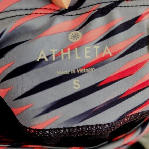 Athleta Electra Sonar 7/8 Length Pink Blue Stretch Leggings Women's Size S - Picture 10 of 11